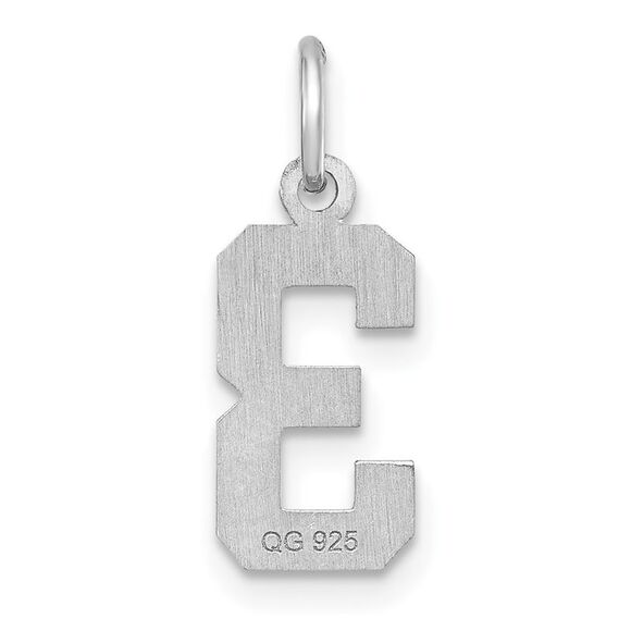 Sterling Silver, Varsity Collection, Small D/C Pendant, Number 3 - Picture 3 of 5